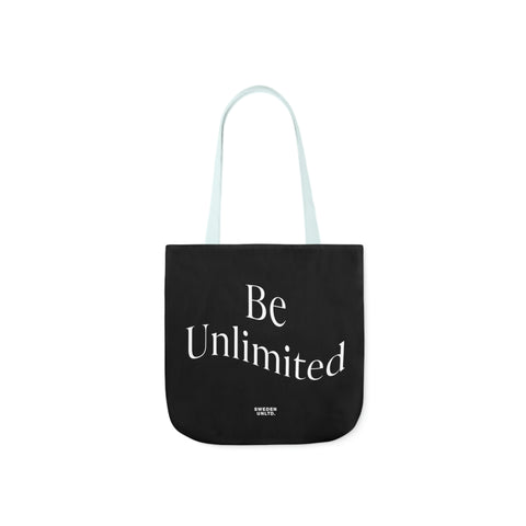 Be Unlimited Black Polyester Canvas Tote Bag