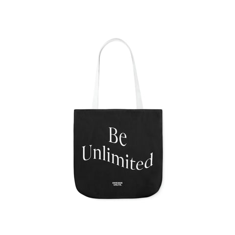 Be Unlimited Black Polyester Canvas Tote Bag