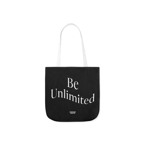 Be Unlimited Black Polyester Canvas Tote Bag