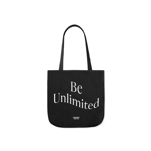 Be Unlimited Black Polyester Canvas Tote Bag