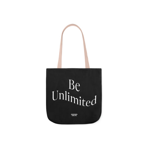 Be Unlimited Black Polyester Canvas Tote Bag