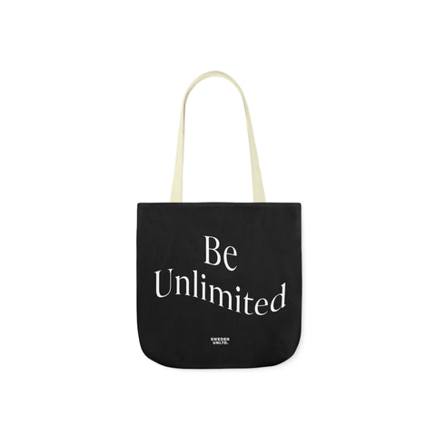 Be Unlimited Black Polyester Canvas Tote Bag