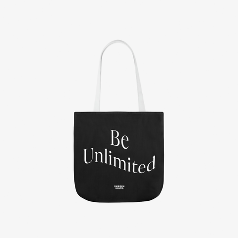 Be Unlimited Black Polyester Canvas Tote Bag
